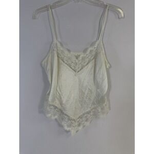 St‎ Michael Vintage 80's Lace Camisole Tank Top Sheer Womens 12 made in UK